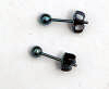 3.5mm titanium ball post earrings - anodized blue