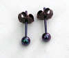 3.5mm titanium ball post earrings - anodized violet