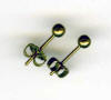 3.5mm yellow ball post titanium earrings
