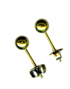 anodized yellow 5mm titanium ball post earrings