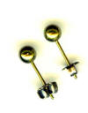anodized yellow 5mm titanium ball post earrings