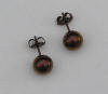 8mm titanium ball post earrings - anodized bronze