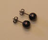 8mm titanium ball post earrings anodized Chocolate Pearl