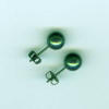 8mm titanium ball post earrings - anodized green