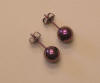 8mm titanium ball post earrings anodized pink