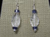 handcrafted hypoallergenic carved quartz and iolite earrings