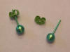 5mm titanium ball post earrings - anodized green