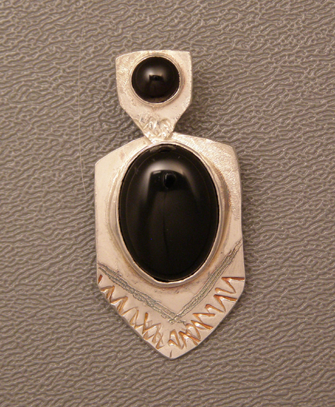 designer black onyx sterling silver pendant