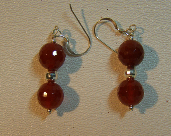 handcrafted hypoallergenic faceted carnelian earrings