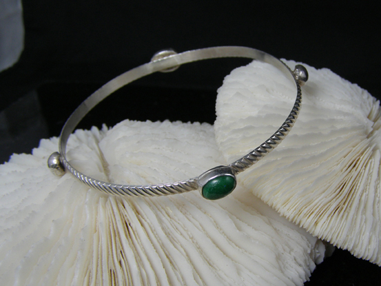 designer jade and sterling silver bracelet