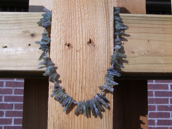handcrafted designer kyanite chip necklace