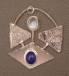 designer lapis and apatite butterfly pendant