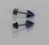 5mm titanium moon shot post earrings - blue