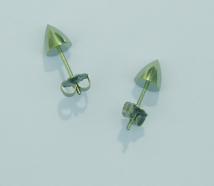anodized pale green titanium Moonshot earrings