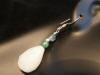 Deisgner white quartz moss agate earrings