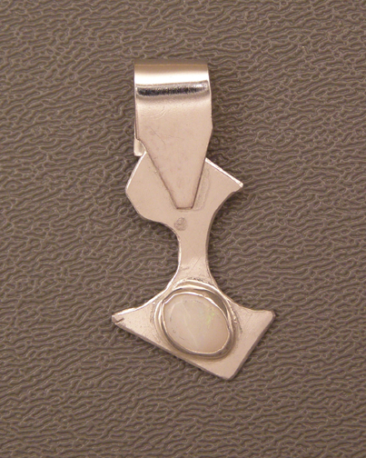 designer opal sterling silver pendant