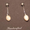 designer peach moonstone post earrings