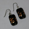 hypoallergenic Night Tiger Dichroic glass earrings