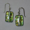 hypoallergenic Metallic Gleam dichroic glass earrings
