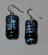hypoallergenic Indigo Rain Dichroic glass earrings