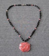 cherry quartz and soapstone necklace