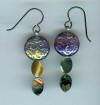 Czech glass and abalone  Hypoallergenic Earrings