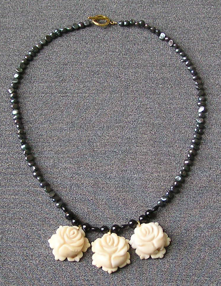 freshwater pearl and coral necklace