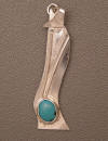 designer turquoise sterling silver pendant