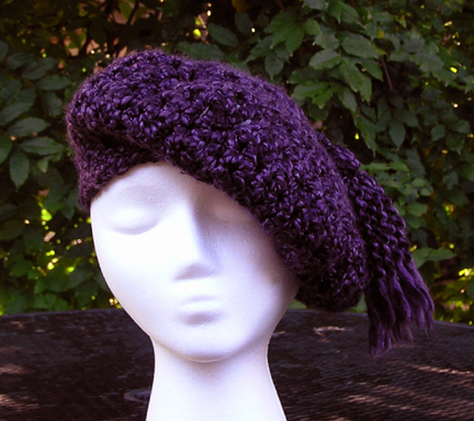 Tassel Beret Crocheted hat