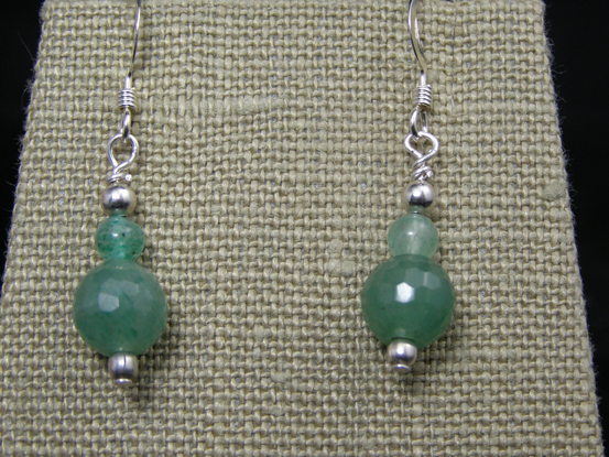 hypoallergenic faceted aventurine earrings