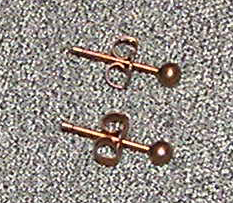 3mm titanium ball post earrings anodized bronze