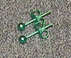 3mm titanium ball post earrings anodized green