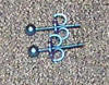 3mm titanium ball post earrings anodized steel blue
