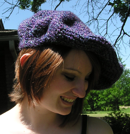 Crocheted beret style hat