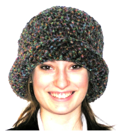 handcrafted chenille basic brim crocheted hat