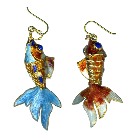 beta fish hypoallergenic dangle earrings