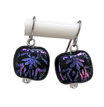 hypoallergenic dichroic glass earrings