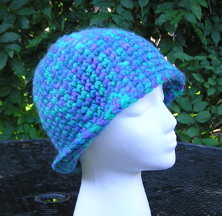 Bulky yarn crocheted hat