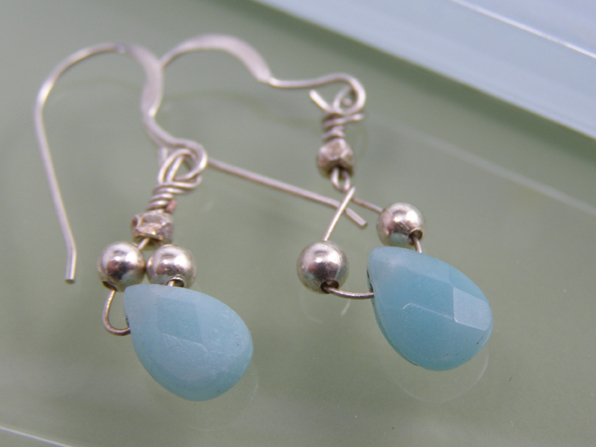 hypoallergenic blue peruvian opal earrings