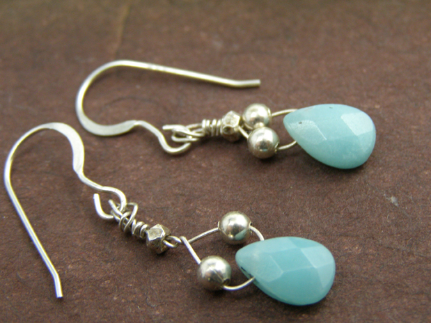 hypoallergenic blue peruvian opal earrings