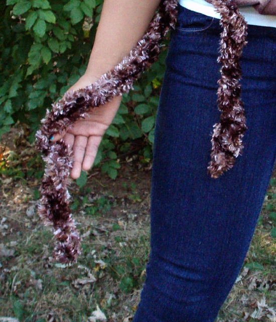 faux fur crocheted boa