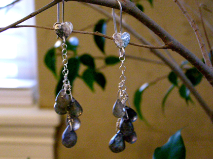 designer labradorite briolette earrings