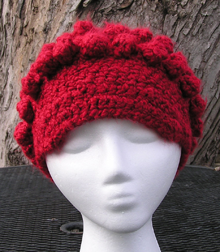 custom soft bubble crochet hat front view