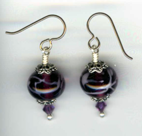 hypoallergenic handcrafted lampwork bead earrings