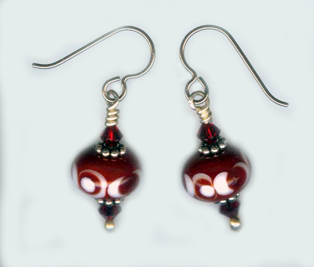 hypoallergenic handcrafted lampwork bead earrings