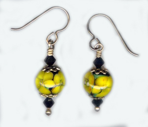 hypoallergenic handcrafted lampwork bead earrings