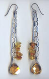 citrine and Swarovski briolette hypoallergenic dangle earrings