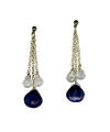 hypoallergenic sapphire and moonstone briolette earrings