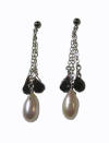 hypoallergenic pearl and garnet earrings