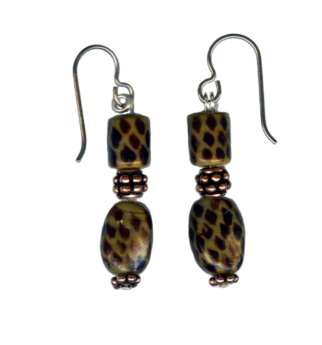hypoallergenic handpainted glass beadl earrings